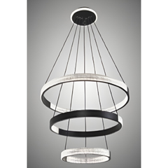 YingYang Modern Luxury Black 3 Ring LED Pendant Light