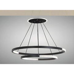 YingYang Modern Luxury Black 2 Ring LED Pendant Light