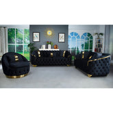 Gracy Modern White Velvet Sofa Set