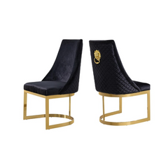 ELEGANZO Black Velvet Dining Chair