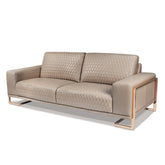 Mia Bella Gianna Leather Sofa - Lt. Coffee