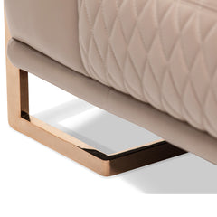 Mia Bella Gianna Leather Sofa - Lt. Coffee