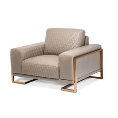 Mia Bella Gianna Leather Sofa - Lt. Coffee