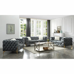Manchester Tufted Velvet Sofa Set