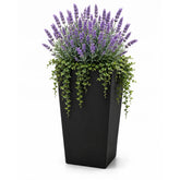 Waterproof Tall Handmade Matte Black Outdoor Planter
