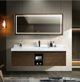 MODERNIQUE Wall Mount Bathroom Vanity & LED Mirror Cabinet