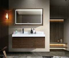 MODERNIQUE Wall Mount Bathroom Vanity & LED Mirror Cabinet