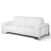 Mia Bella Gianna Leather Sofa - White