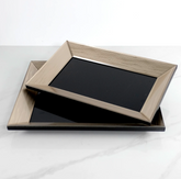 BLACK/GOLD GLASS TRAY