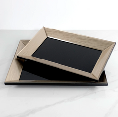 BLACK/GOLD GLASS TRAY