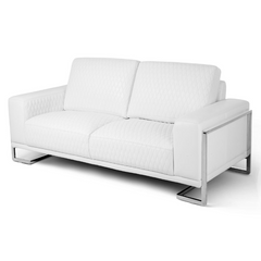 Mia Bella Gianna Leather Sofa - White