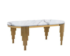 MARB LUX Stainless Steel Marble Top Dining Table