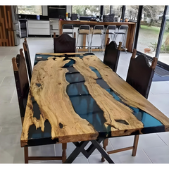 Epoxy Solid Wood Dining Table
