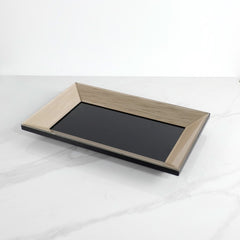 BLACK/GOLD GLASS TRAY