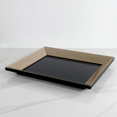 BLACK/GOLD GLASS TRAY
