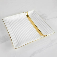 White Deco Plate with Gold Ban