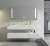 Lavish Edge Wall Mount Bathroom Vanity & LED Mirror Cabinet