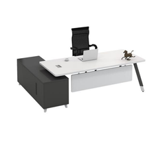 ELAINA White and Gray Modern Office Desk