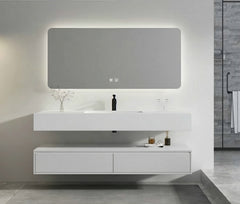 Lavish Edge Wall Mount Bathroom Vanity & LED Mirror Cabinet