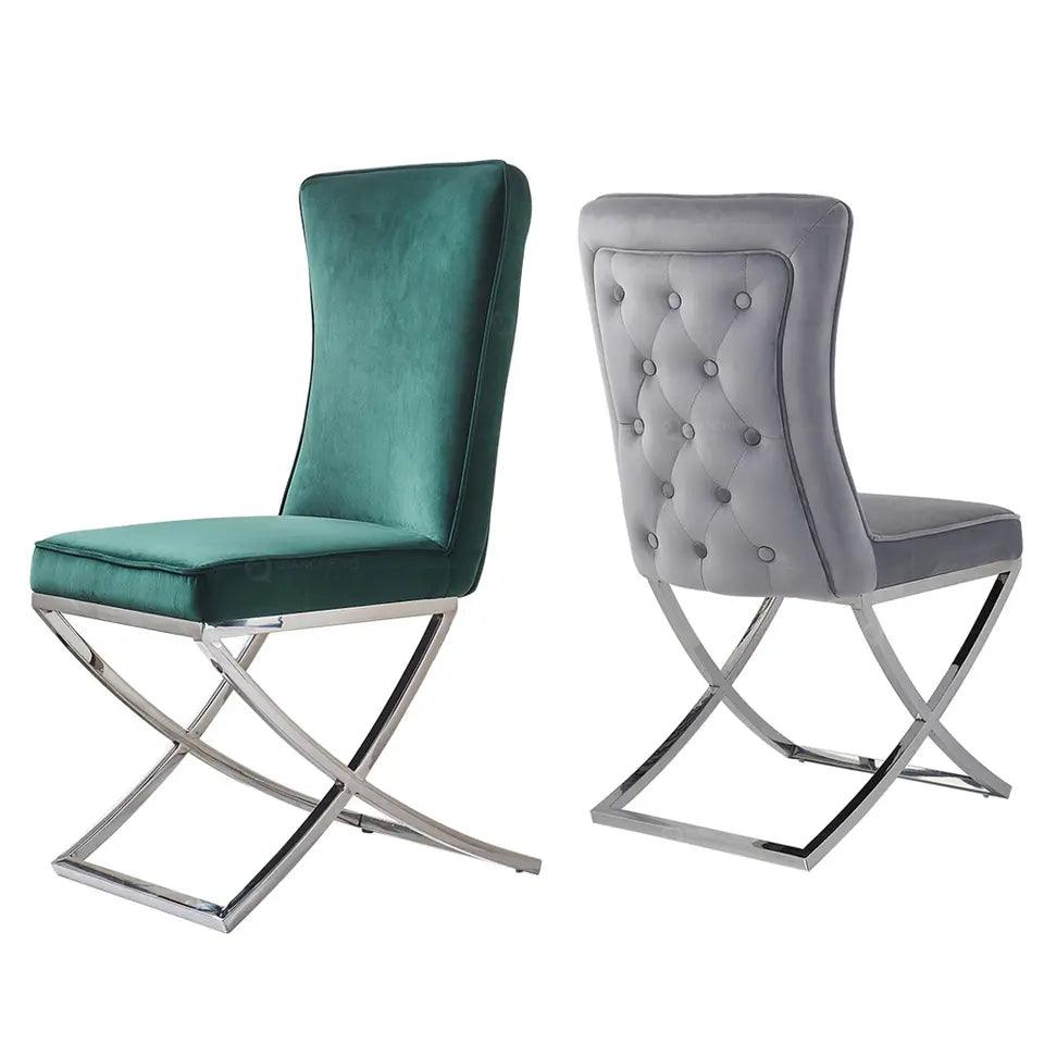 Alyssa Luxury Velvet Dining Chair with button back - Northern Interiors