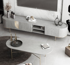 Antigua Luxurious Gray Media Cabinet - Northern Interiors