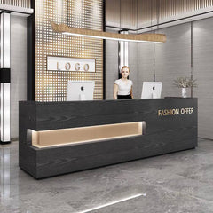 Black Slick Design Modern Reception Desk - Northern Interiors