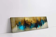 Abstract Gold and Blue Canvas Art
