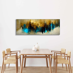 Abstract Gold and Blue Canvas Art