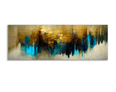 Abstract Gold and Blue Canvas Art