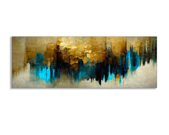 Abstract Gold and Blue Canvas Art