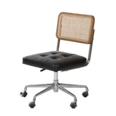 Cane back Leather Office Chair - Northern Interiors