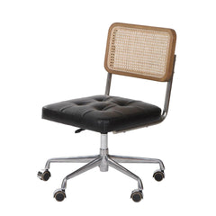 Cane back Leather Office Chair - Northern Interiors