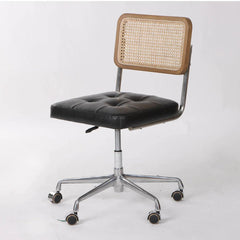 Cane back Leather Office Chair - Northern Interiors