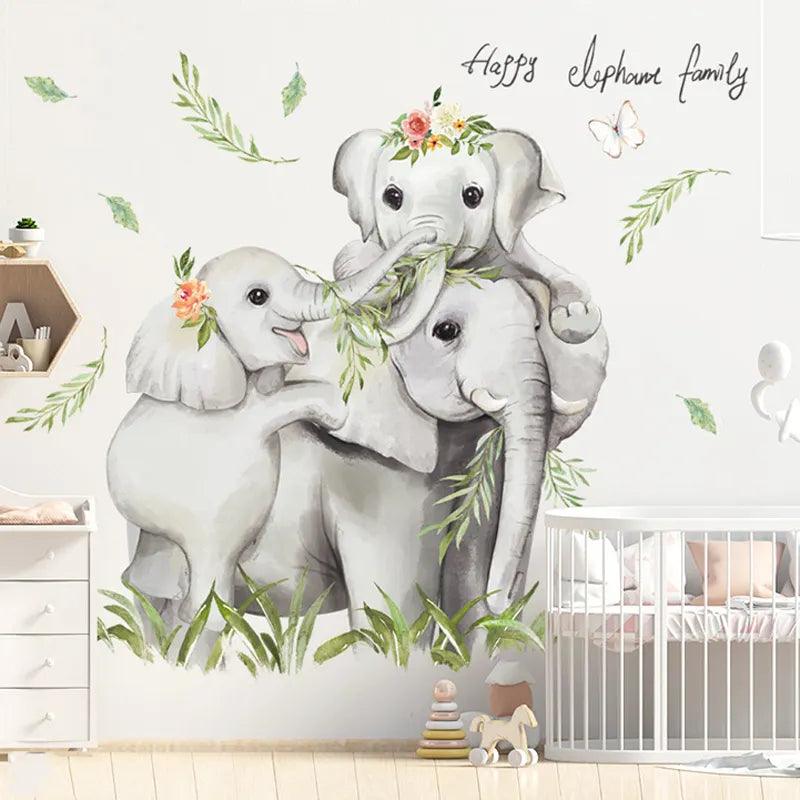 Elephant Familly wall sticker for kids room - Northern Interiors