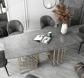 EROS Grey Marble Dining Table - Northern Interiors