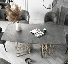 EROS Grey Marble Dining Table - Northern Interiors
