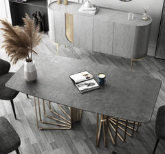EROS Grey Marble Dining Table - Northern Interiors