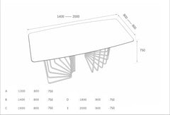 EROS Grey Marble Dining Table - Northern Interiors