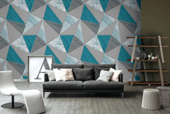 Triangle Geometric Suede Textured Wallpaper