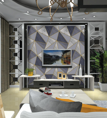 Triangle Geometric Suede Textured Wallpaper