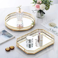 Gold Stainless Steel Mirrored Rectangular Tray - Northern Interiors