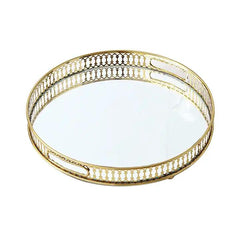 Gold Stainless Steel Mirrored Round Tray - Northern Interiors