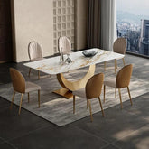Golden Arch Modern Stone Top Dining Set - Northern Interiors