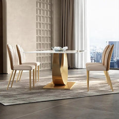 Golden Arch Modern Stone Top Dining Set - Northern Interiors