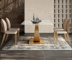 Golden Arch Modern Stone Top Dining Set - Northern Interiors
