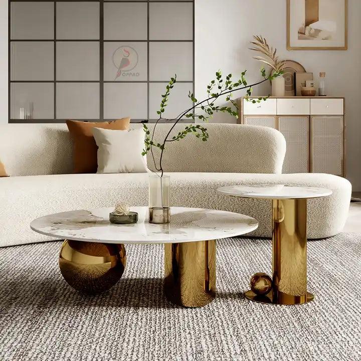 Golden Globe Marble Top Coffee Table - Northern Interiors