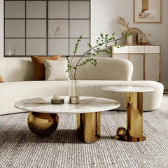 Golden Globe Marble Top Coffee Table - Northern Interiors