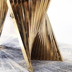 Golden Gown Stainless Steel Marble Top Dining Table - Northern Interiors