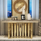 Golden Spikes Stainless steel Marble Top Console Table - Northern Interiors