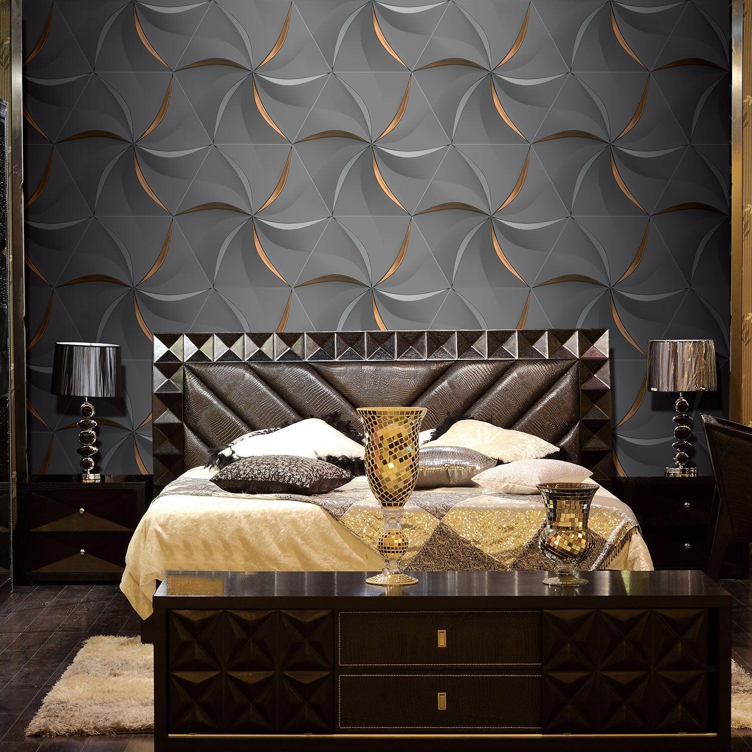 Golden Star Geometric Waterproof Wallpaper - Northern Interiors